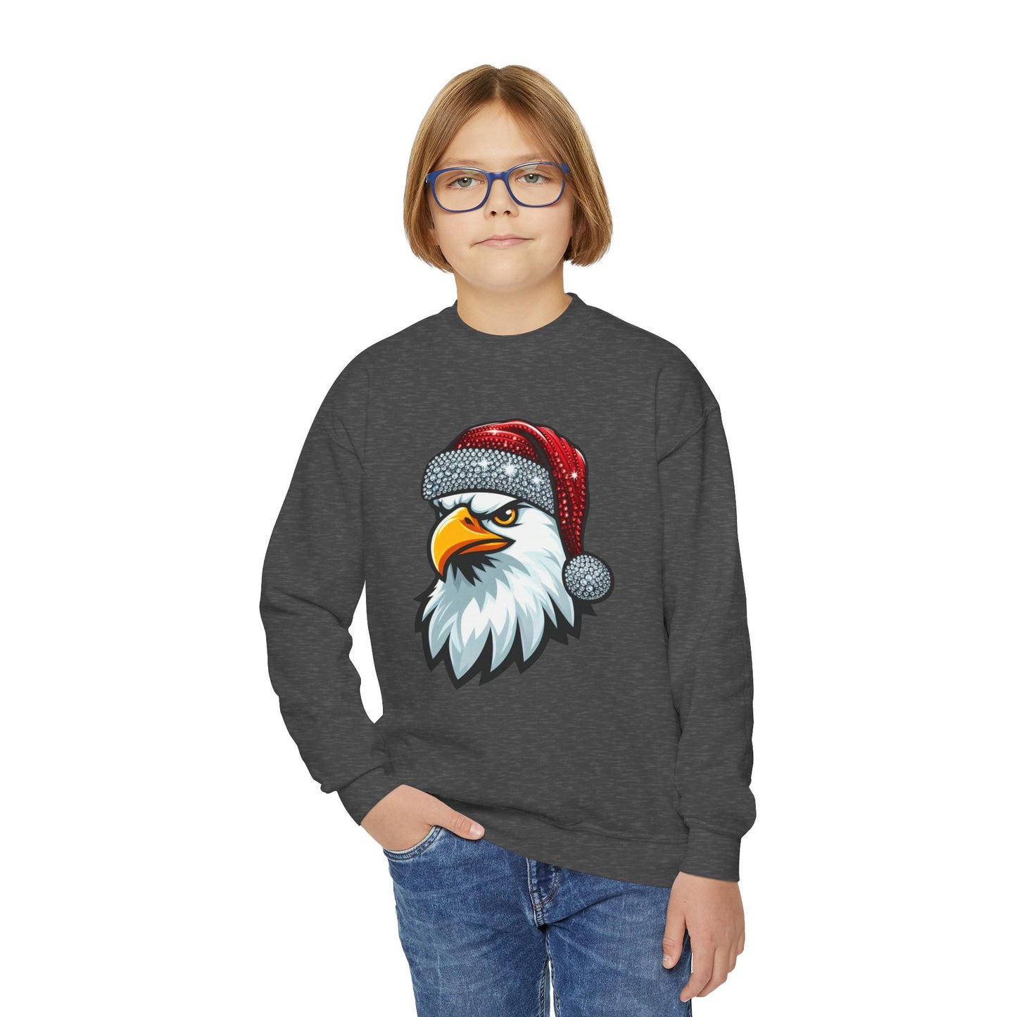 Youth "Santa Eagle" Crewneck Sweatshirt
