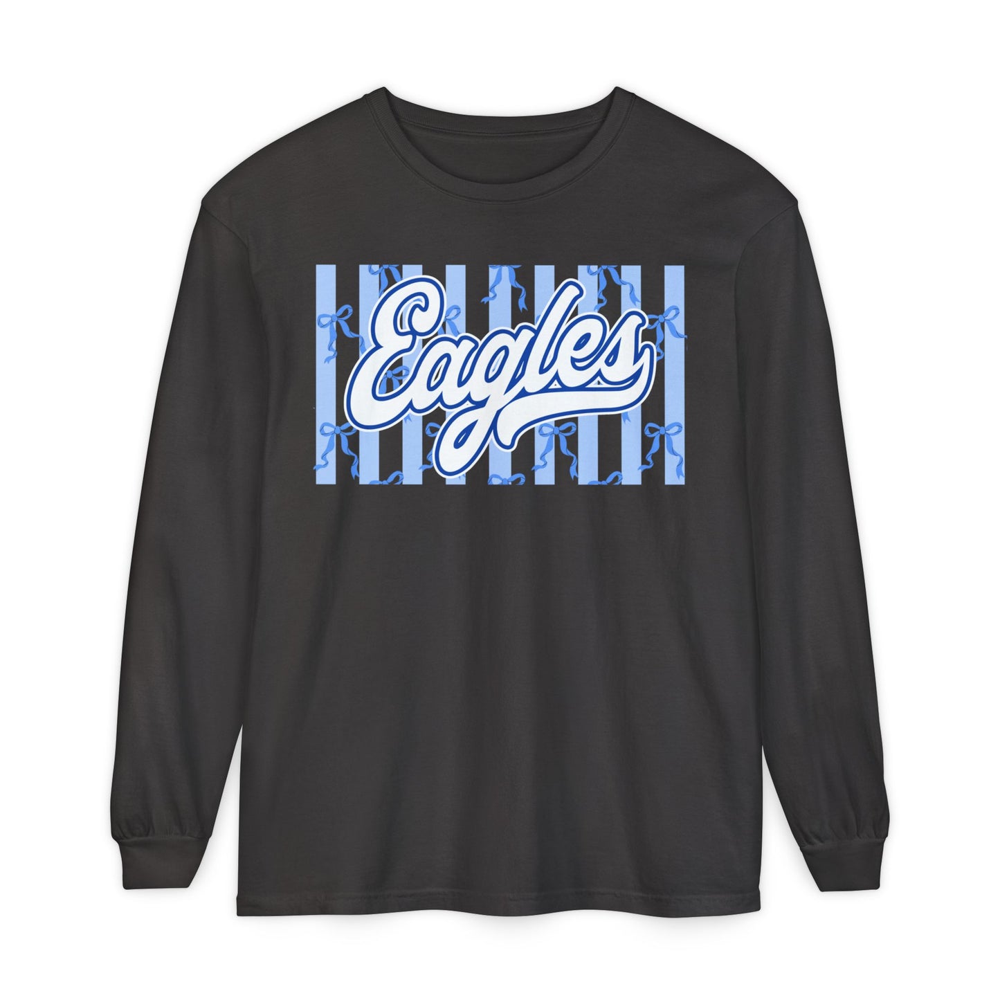 Comfort Colors Long Sleeve "Eagles Coquette Bow" Tee
