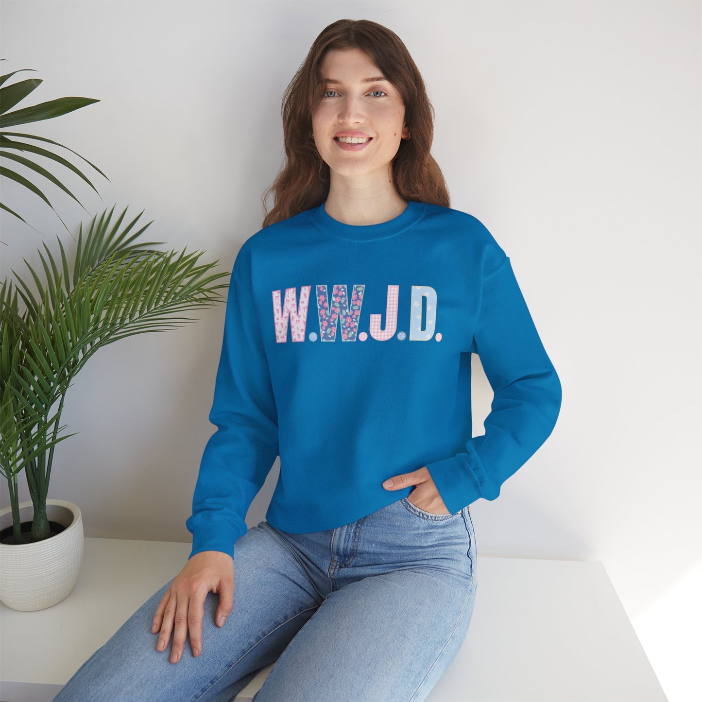 "Pattern Fill WWJD" Crewneck Sweatshirt