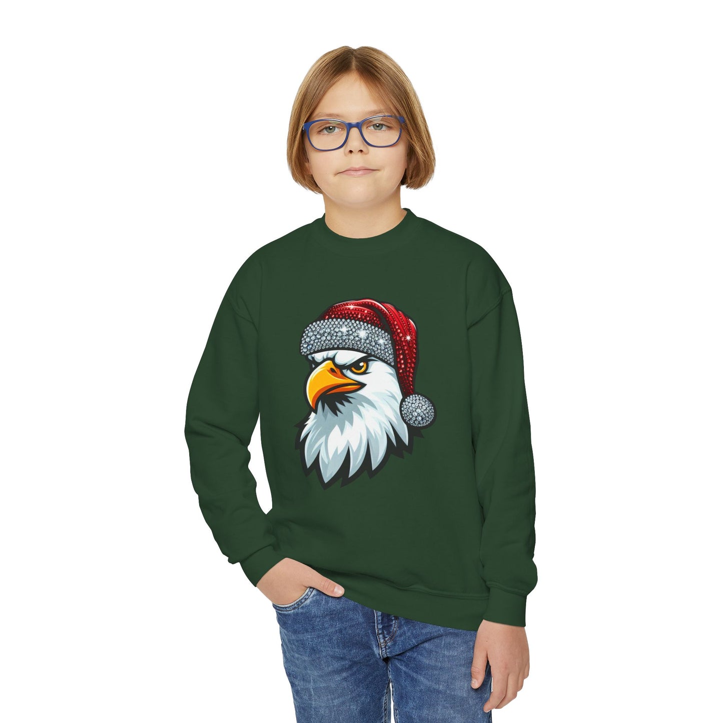 Youth "Santa Eagle" Crewneck Sweatshirt