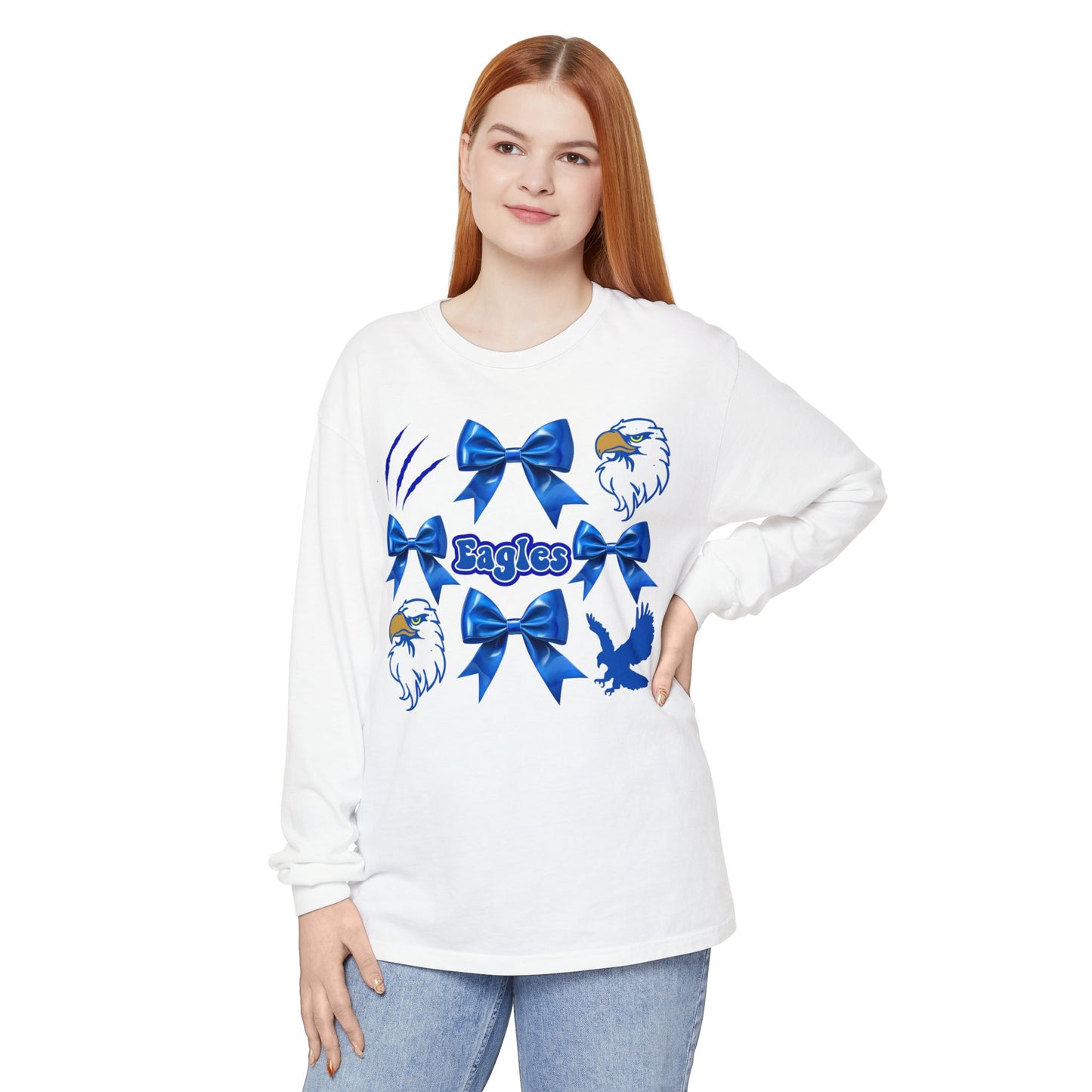 Comfort Colors "Coquette Eagles Bows" Long Sleeve Tee
