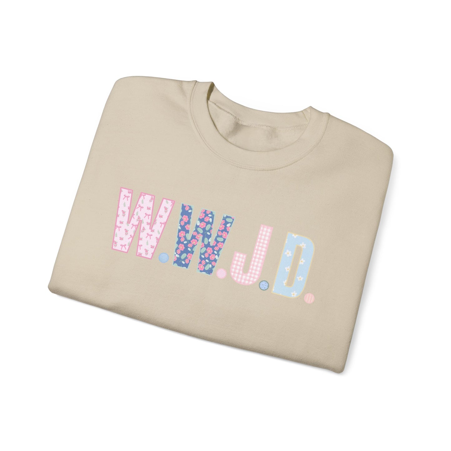 "Pattern Fill WWJD" Crewneck Sweatshirt