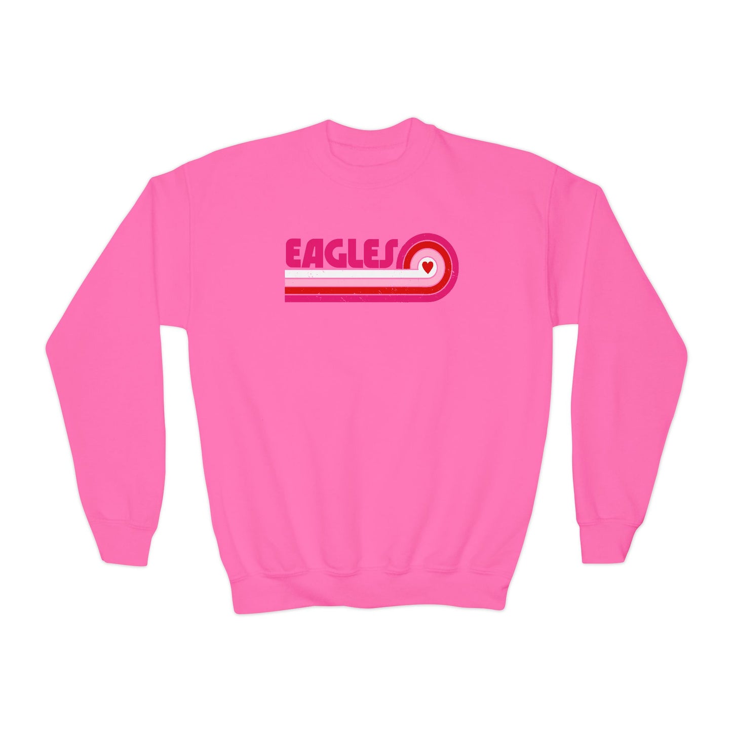 Youth "Pink Eagles Stripes" Crewneck Sweatshirt