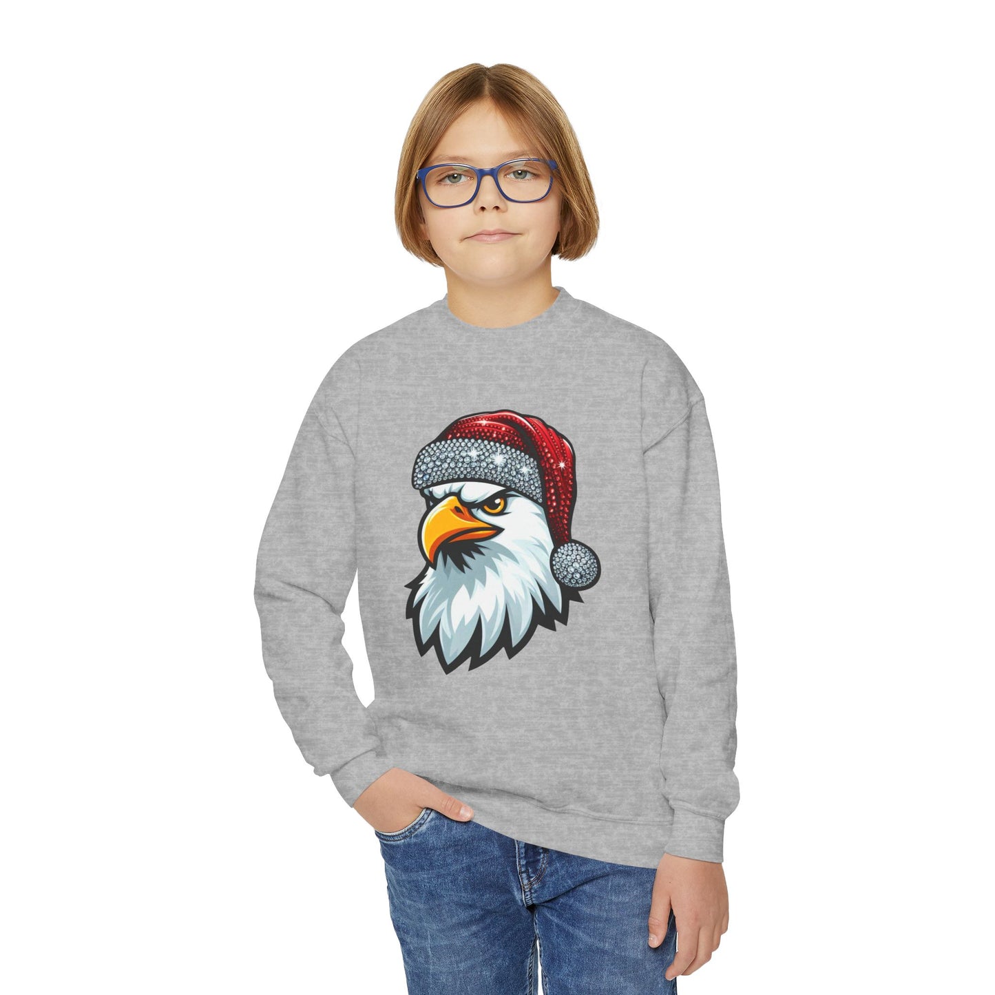 Youth "Santa Eagle" Crewneck Sweatshirt