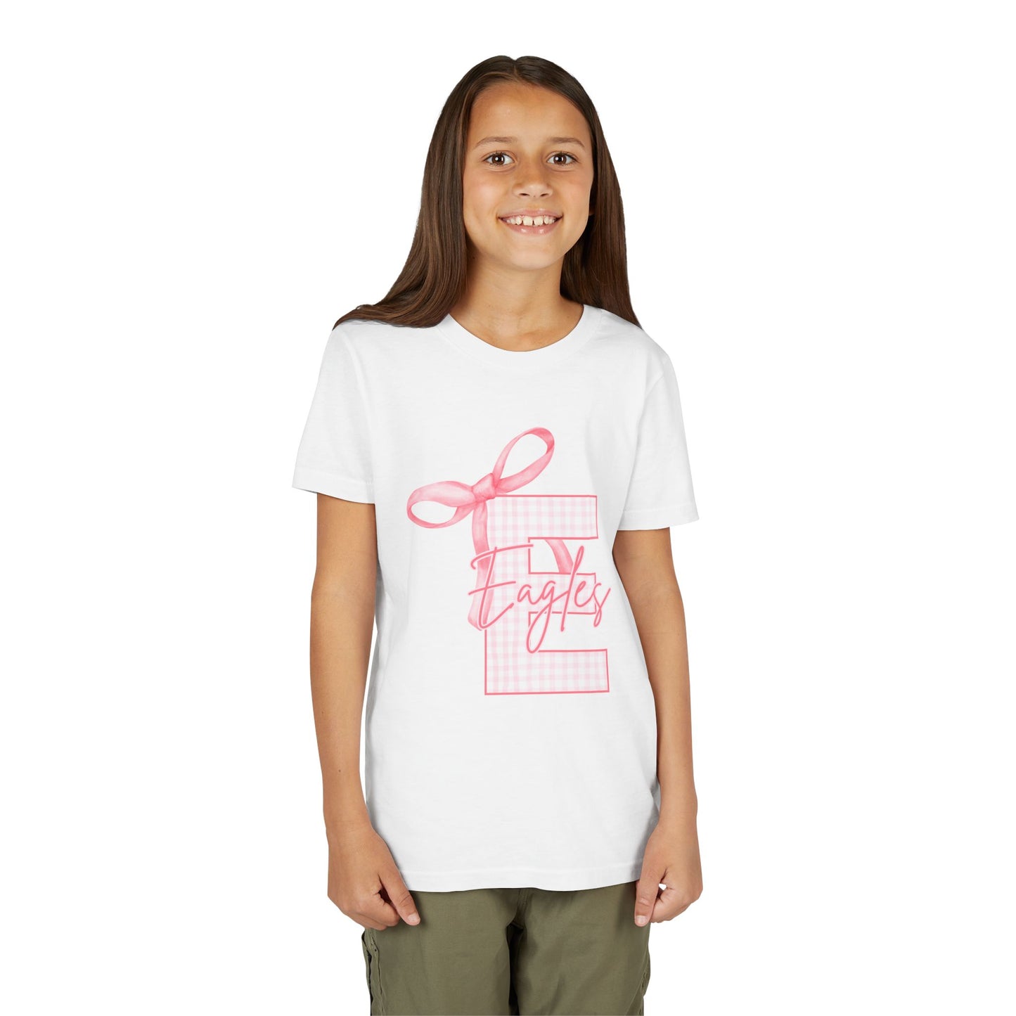 Youth "Pink E Eagles Bow" Tee