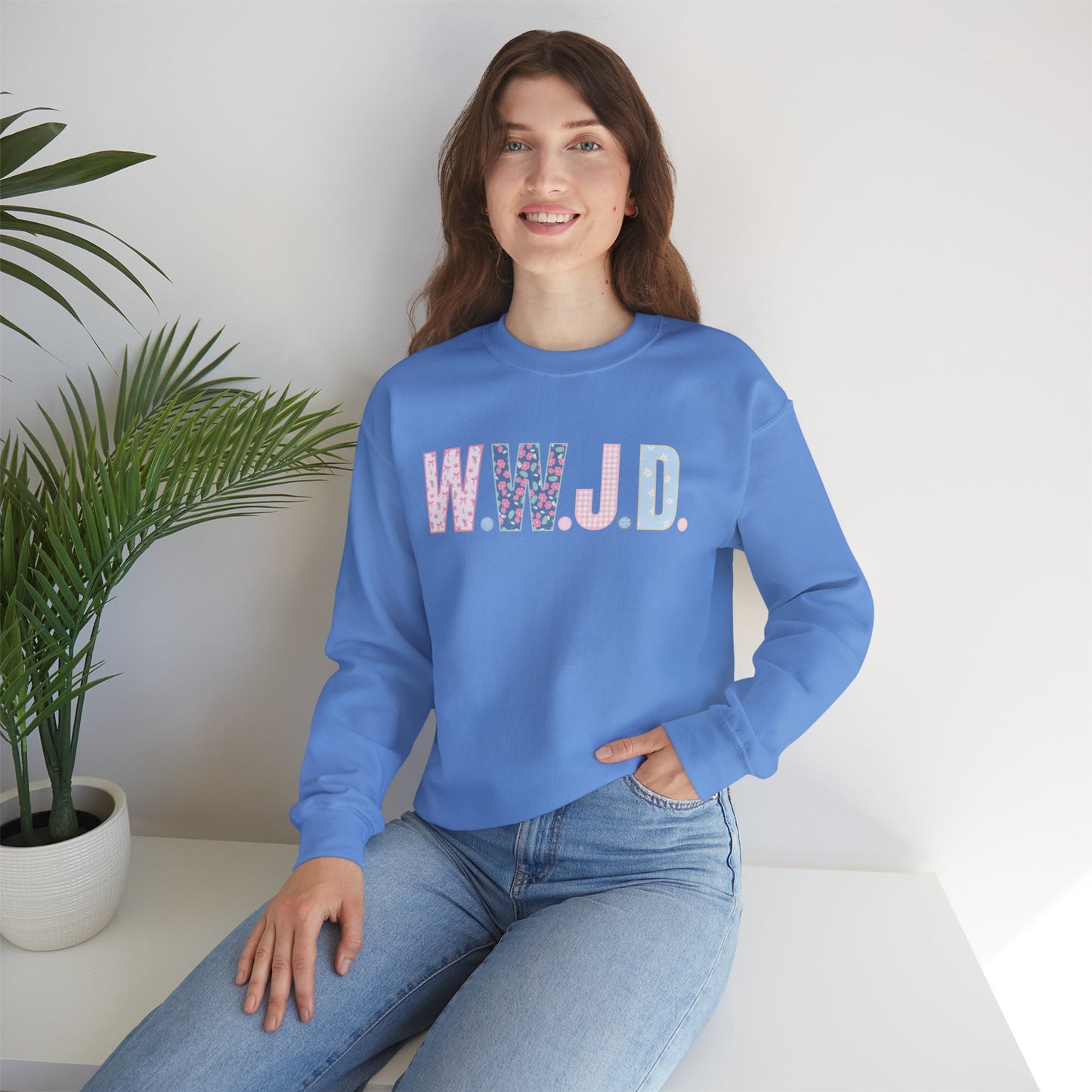 "Pattern Fill WWJD" Crewneck Sweatshirt