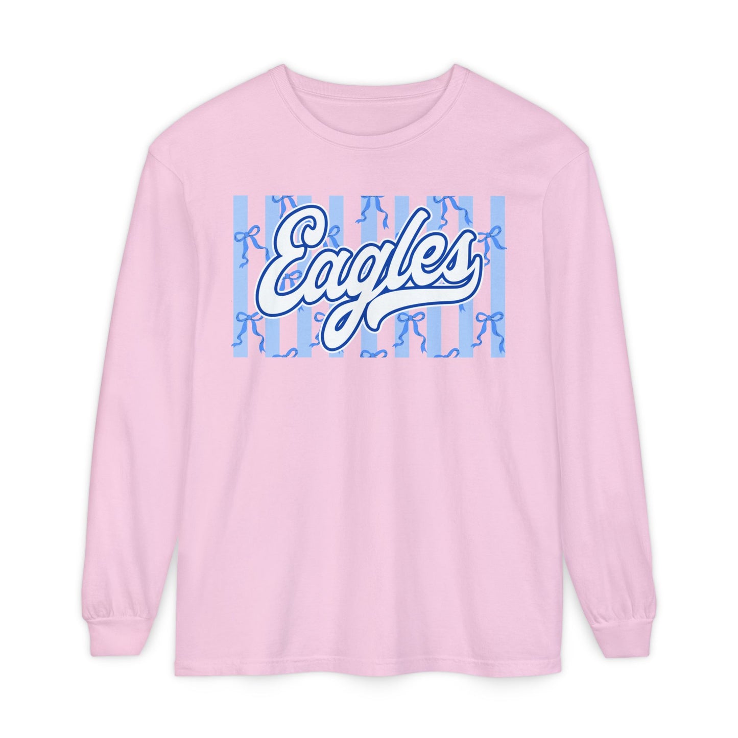 Comfort Colors Long Sleeve "Eagles Coquette Bow" Tee