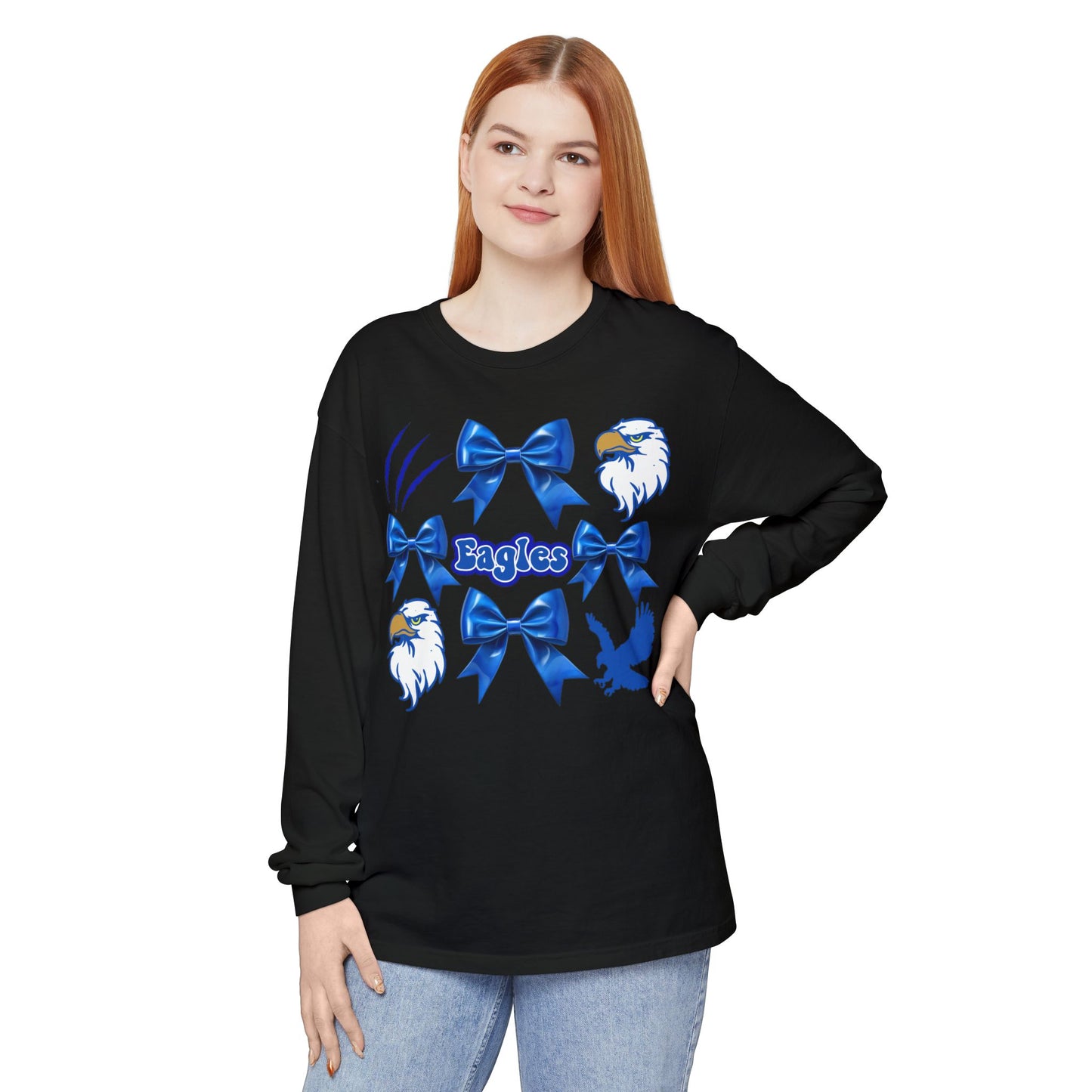 Comfort Colors "Coquette Eagles Bows" Long Sleeve Tee