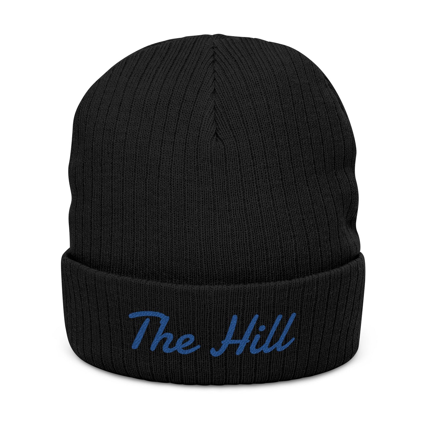 "The Hill" Embroidered Ribbed Beanie