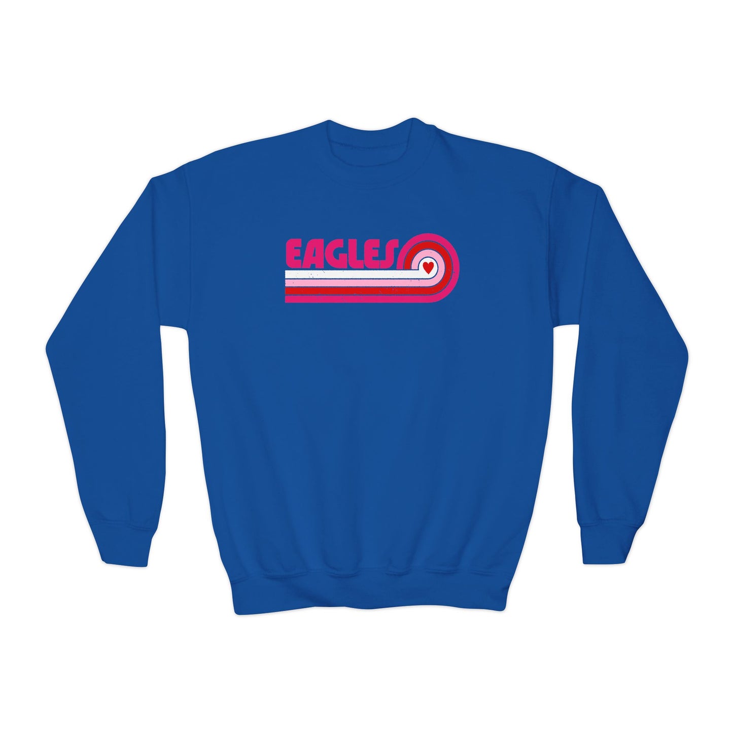 Youth "Pink Eagles Stripes" Crewneck Sweatshirt