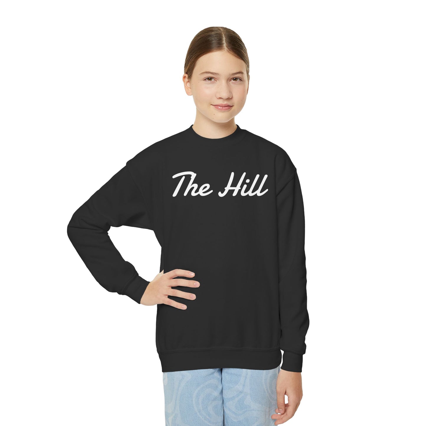 YOUTH Embroidered "The Hill" Crewneck Sweatshirt