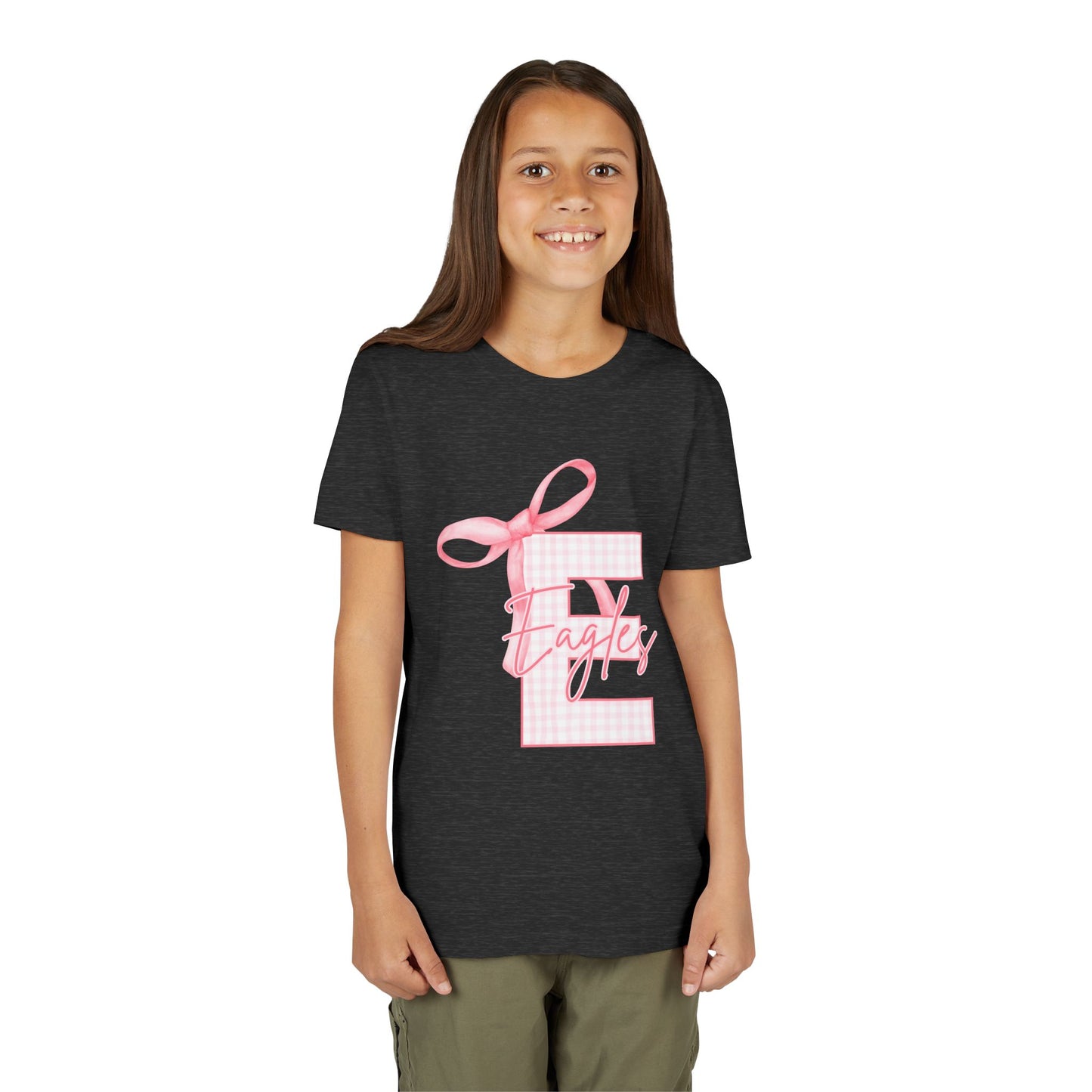 Youth "Pink E Eagles Bow" Tee
