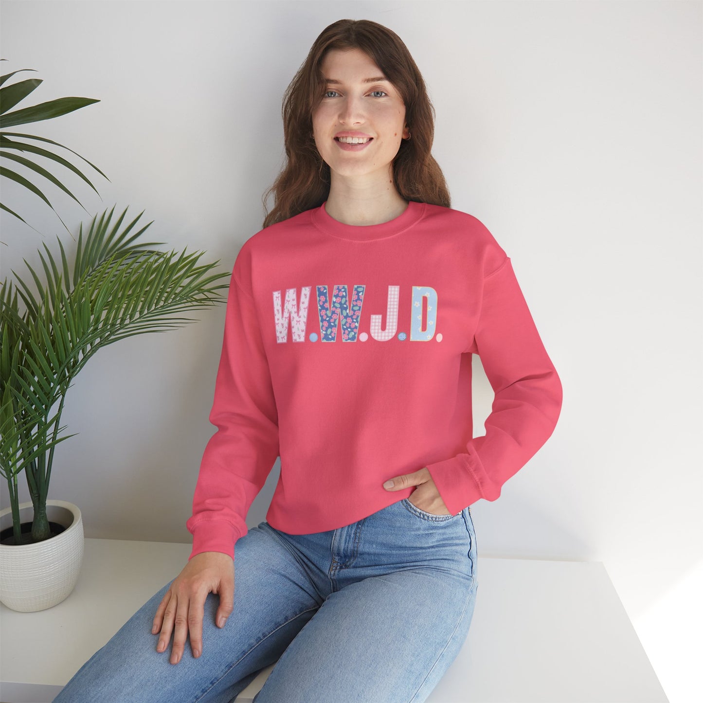 "Pattern Fill WWJD" Crewneck Sweatshirt