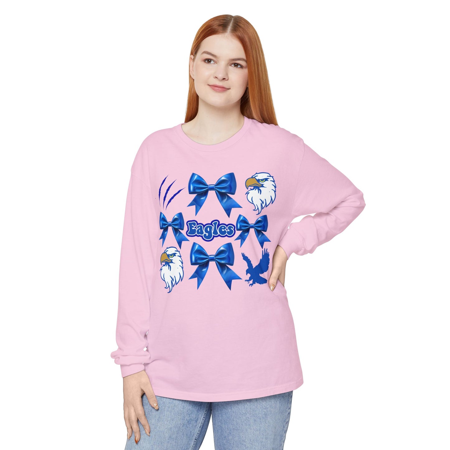 Comfort Colors "Coquette Eagles Bows" Long Sleeve Tee