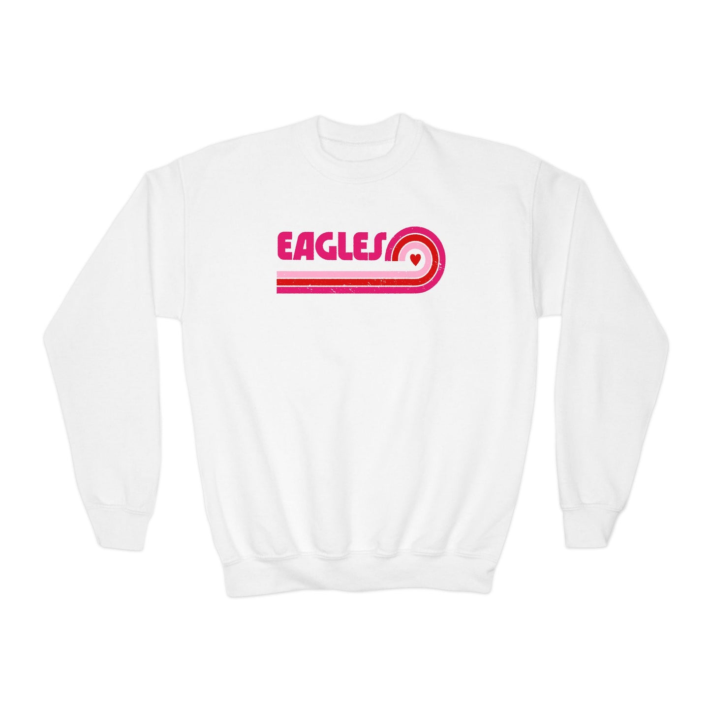Youth "Pink Eagles Stripes" Crewneck Sweatshirt