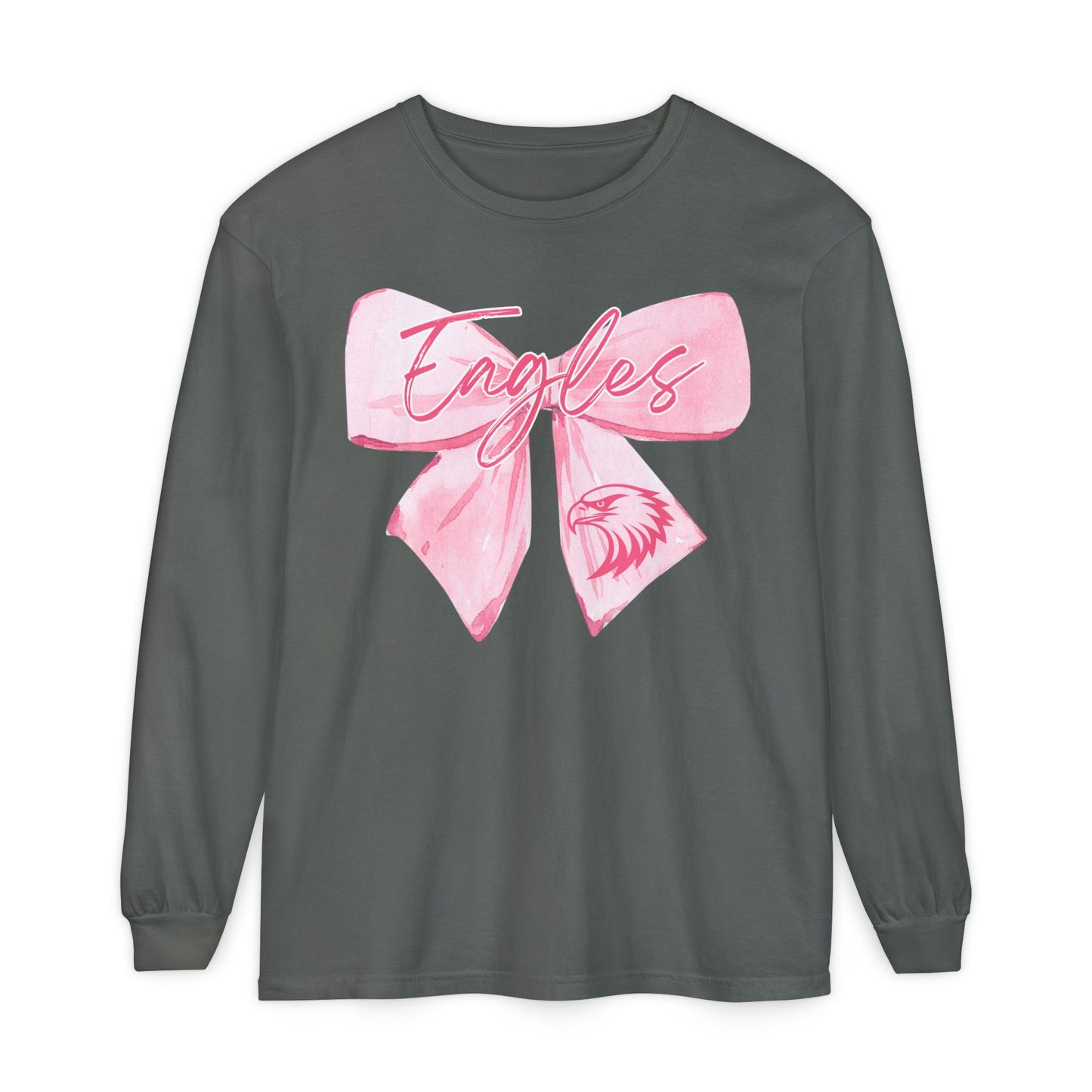 Comfort Colors "Pink Eagle Bow" Long Sleeve Tee