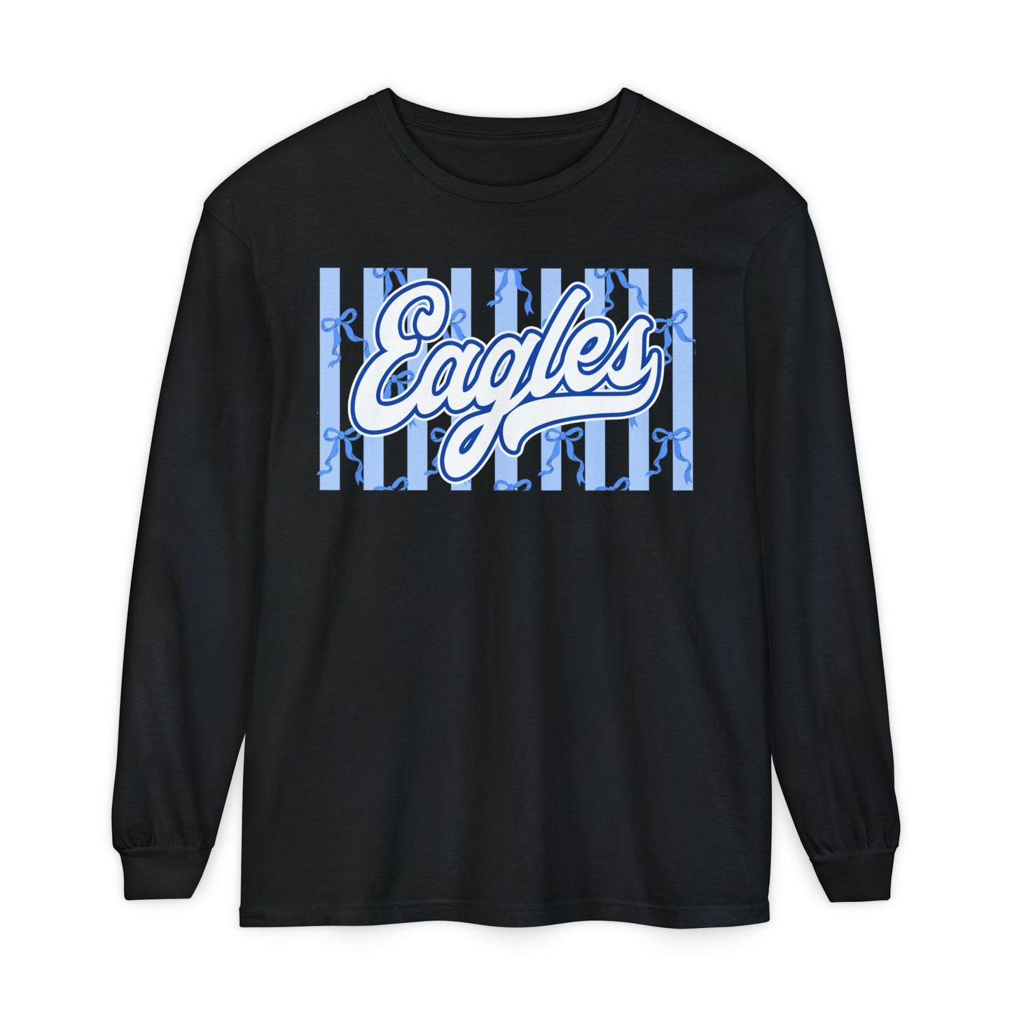 Comfort Colors Long Sleeve "Eagles Coquette Bow" Tee
