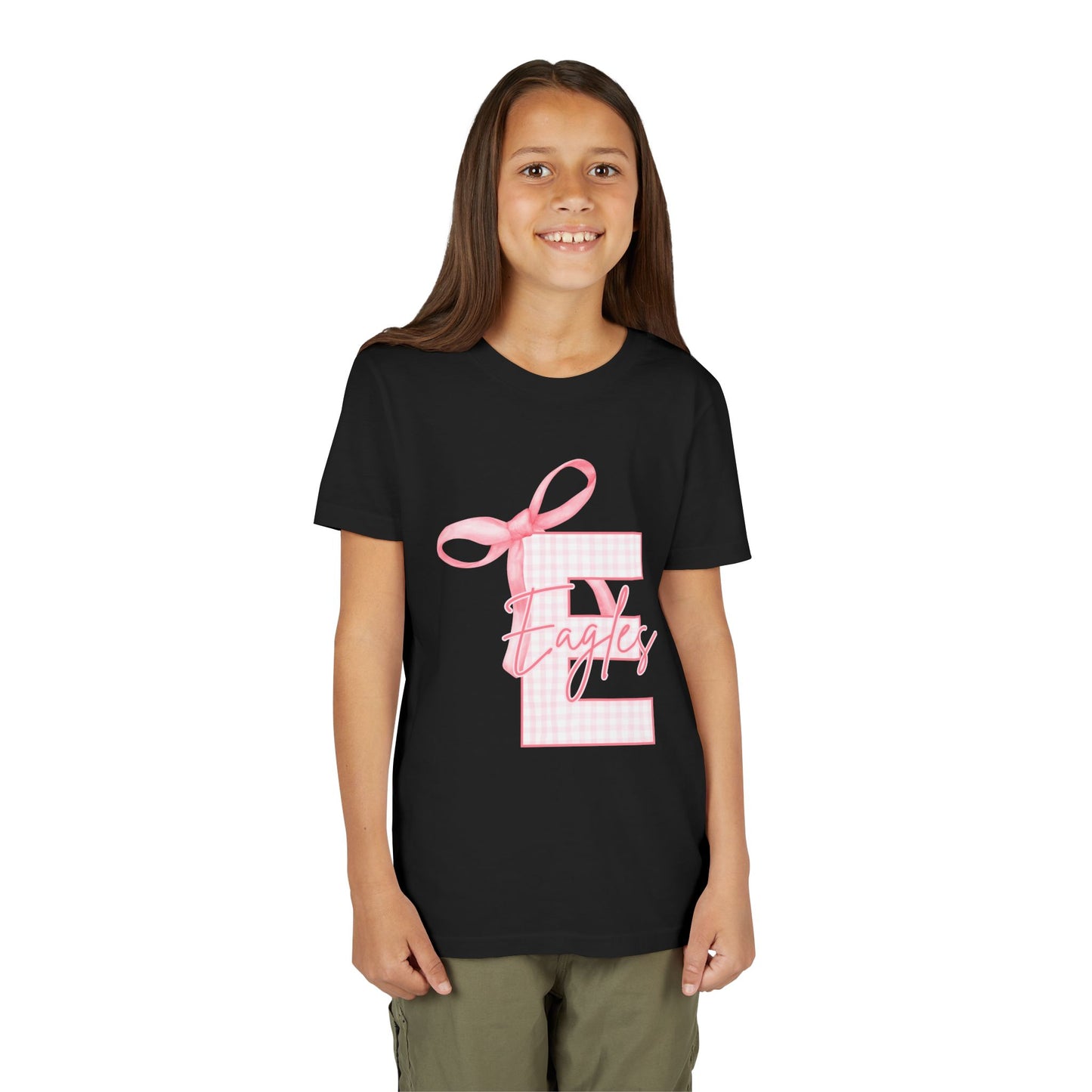 Youth "Pink E Eagles Bow" Tee