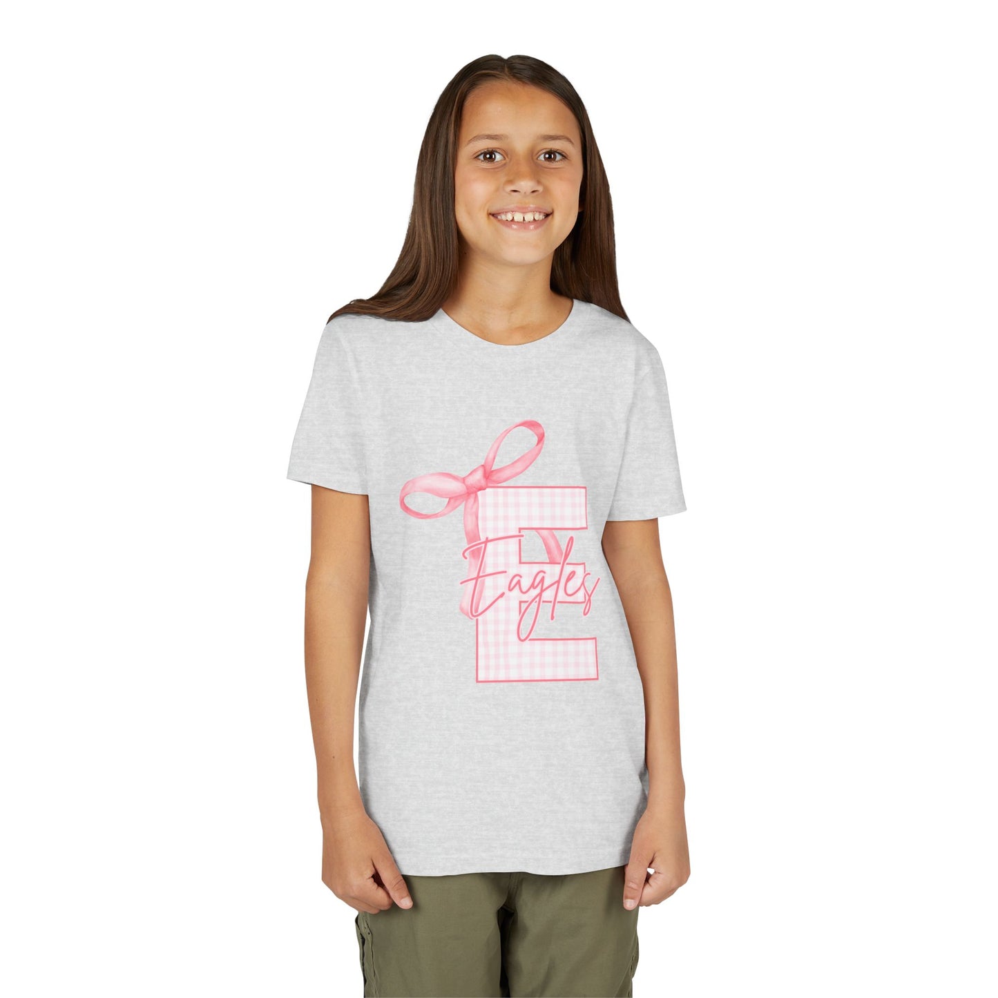 Youth "Pink E Eagles Bow" Tee