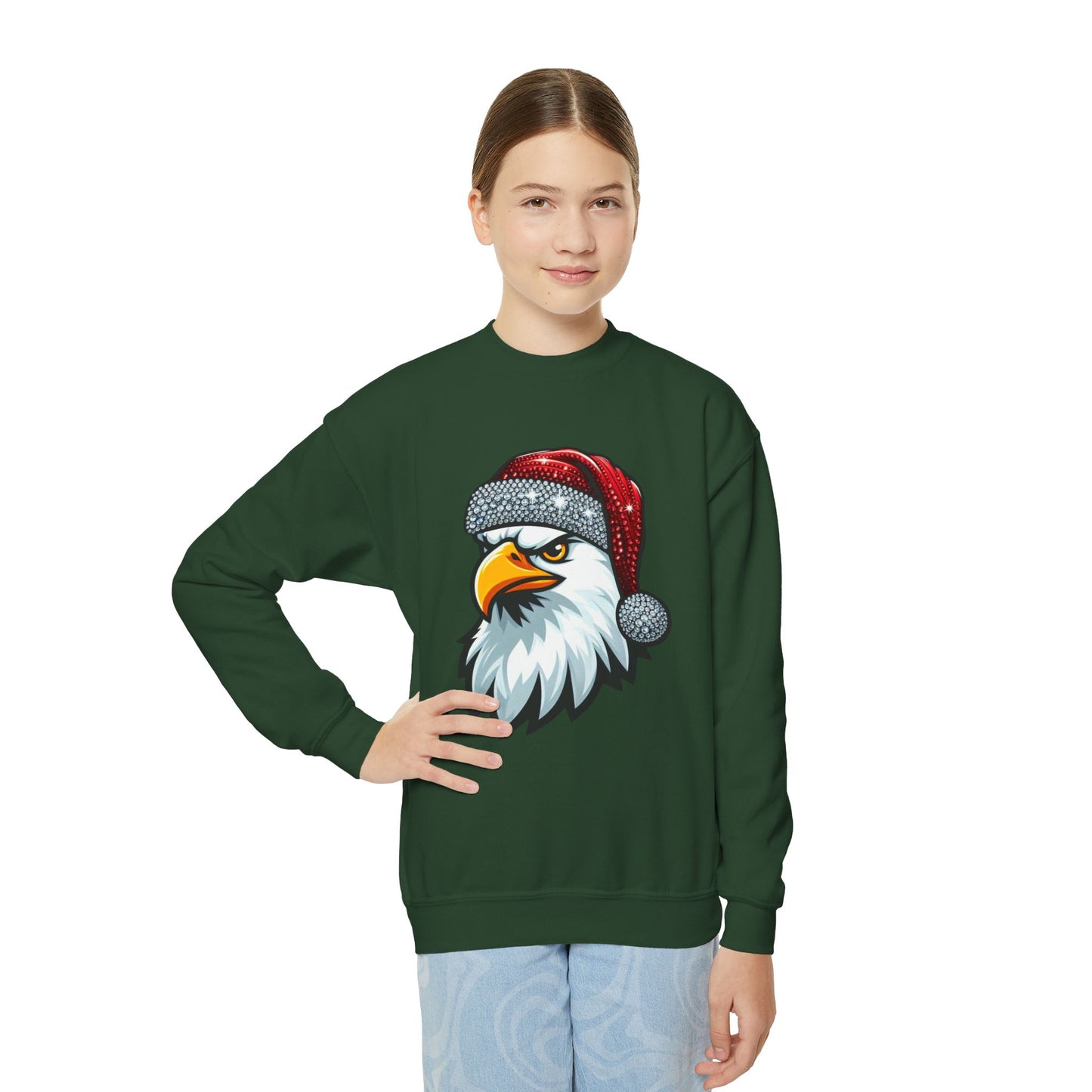 Youth "Santa Eagle" Crewneck Sweatshirt