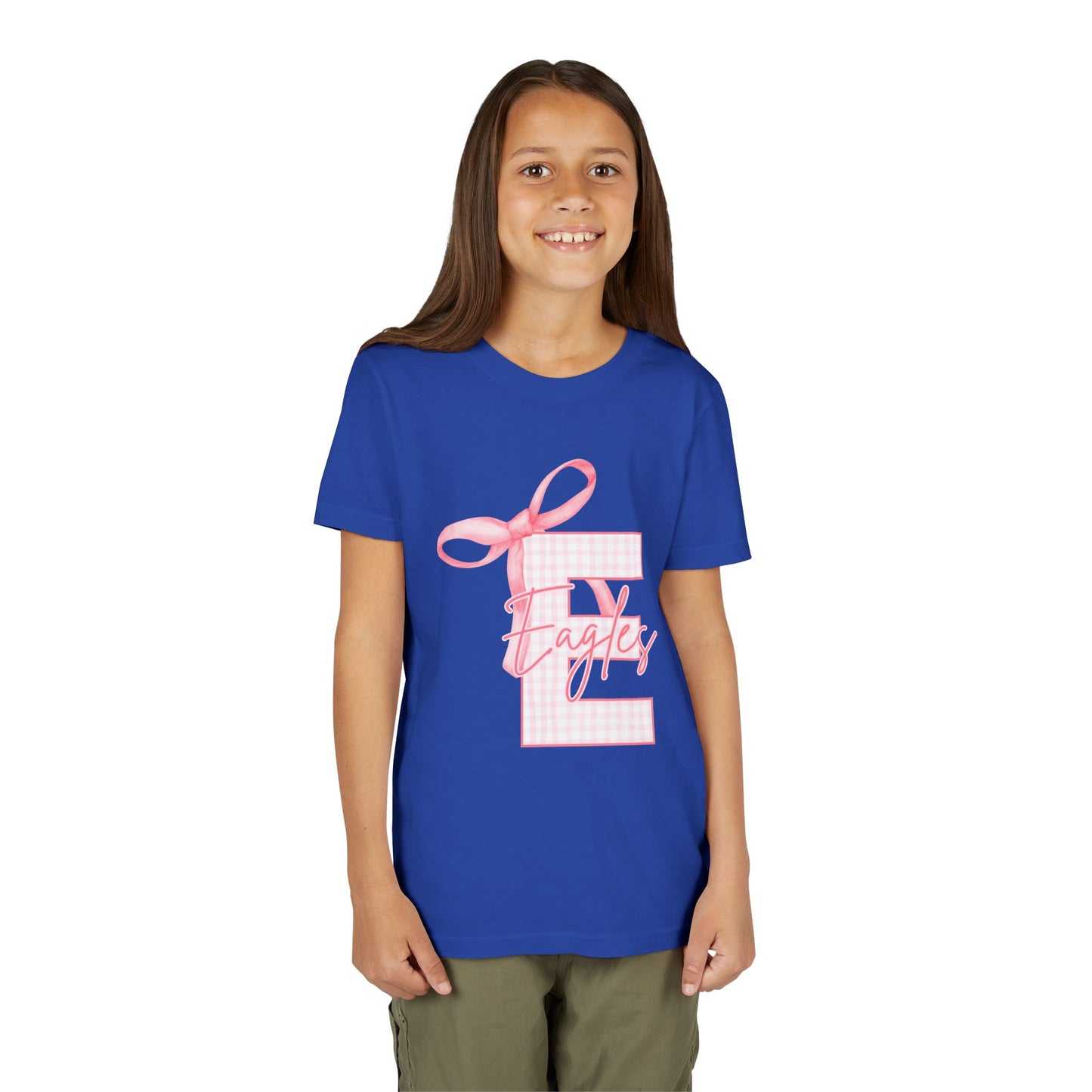 Youth "Pink E Eagles Bow" Tee