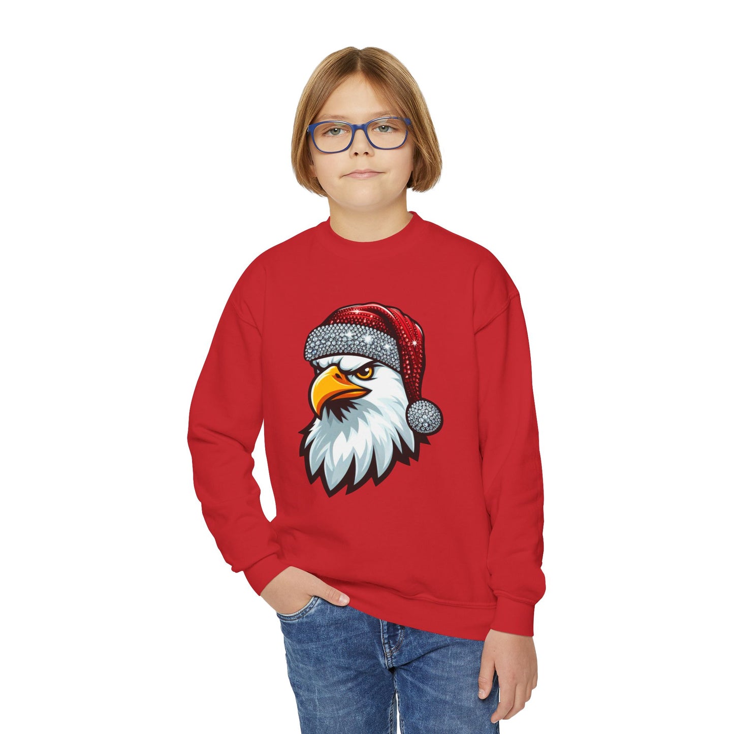 Youth "Santa Eagle" Crewneck Sweatshirt