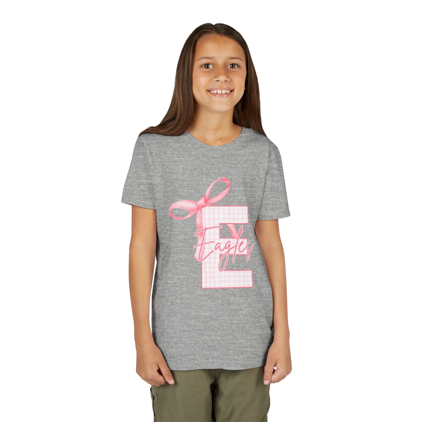 Youth "Pink E Eagles Bow" Tee