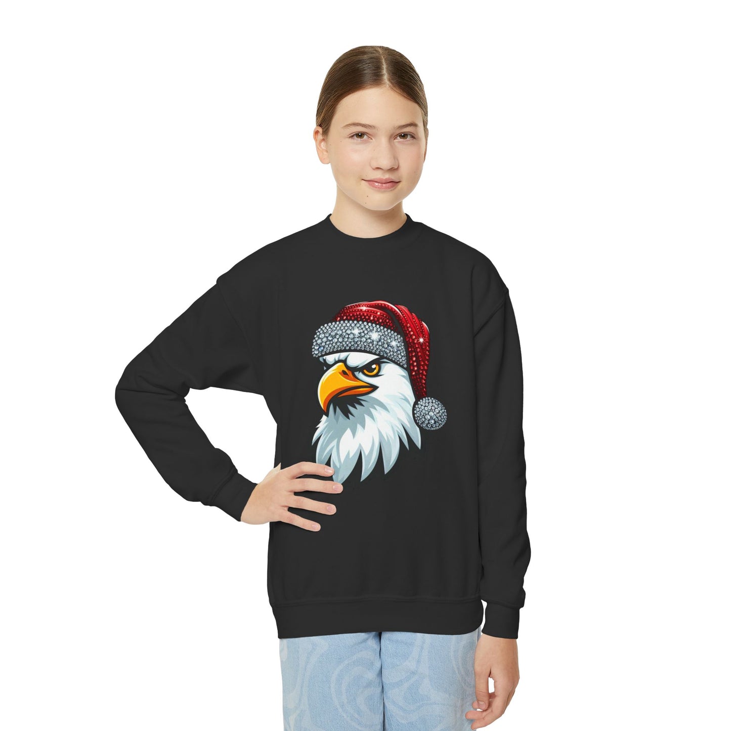 Youth "Santa Eagle" Crewneck Sweatshirt