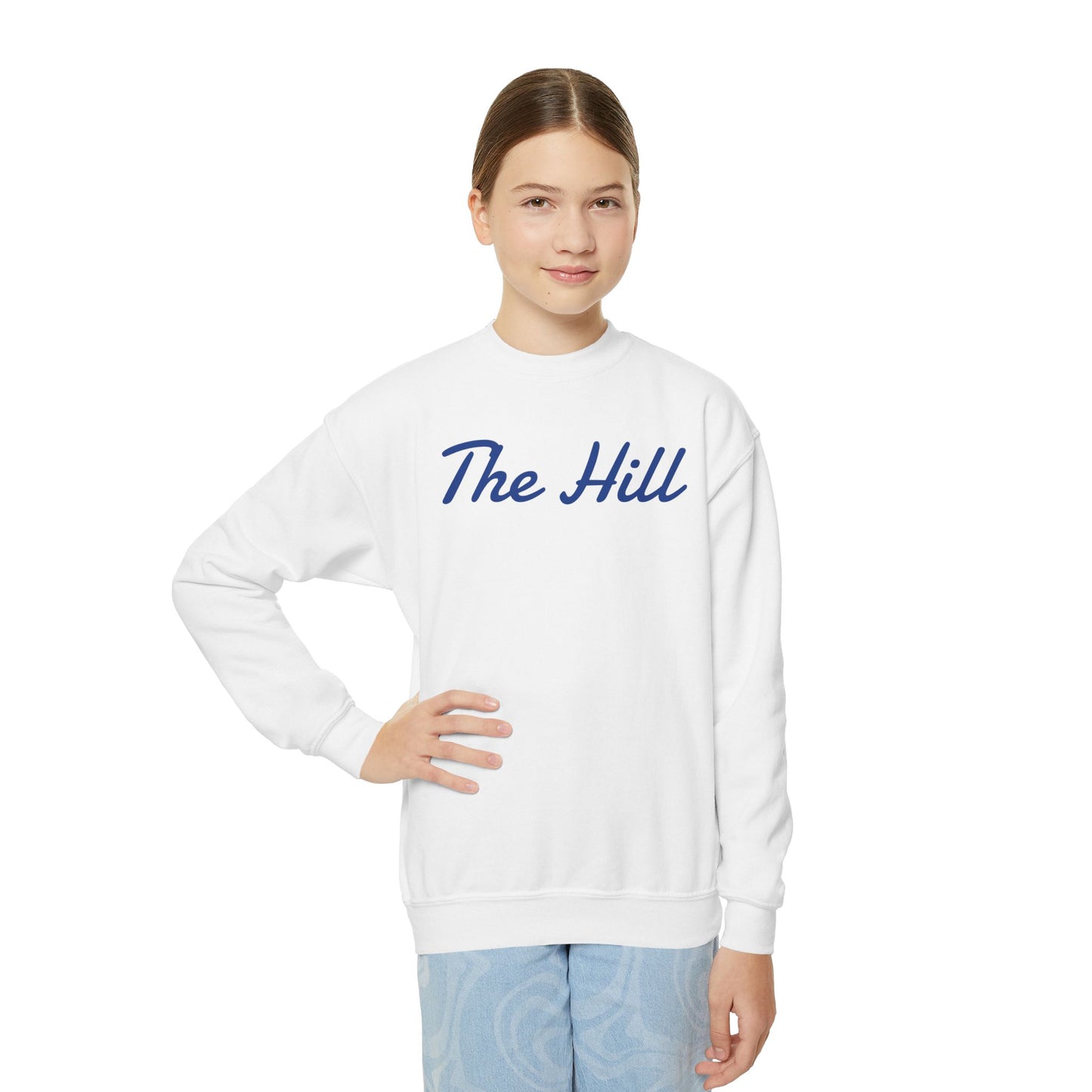 YOUTH Embroidered "The Hill" Crewneck Sweatshirt