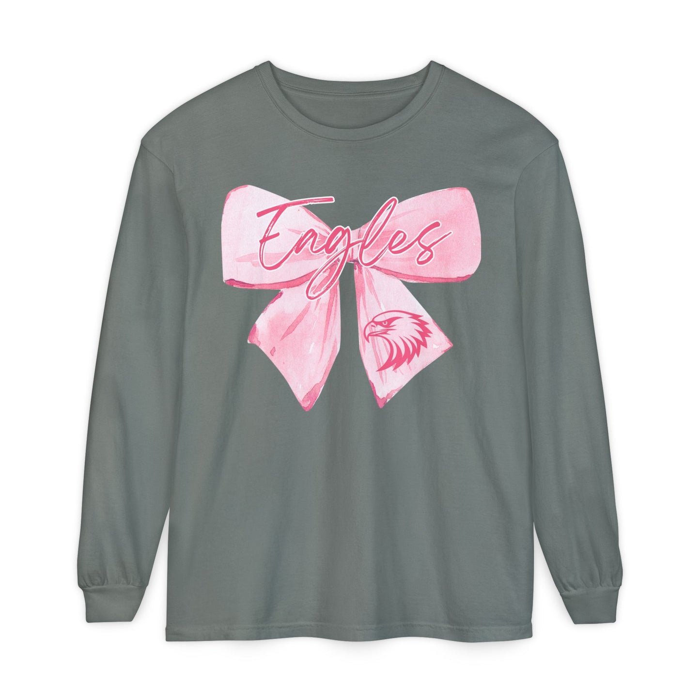 Comfort Colors "Pink Eagle Bow" Long Sleeve Tee