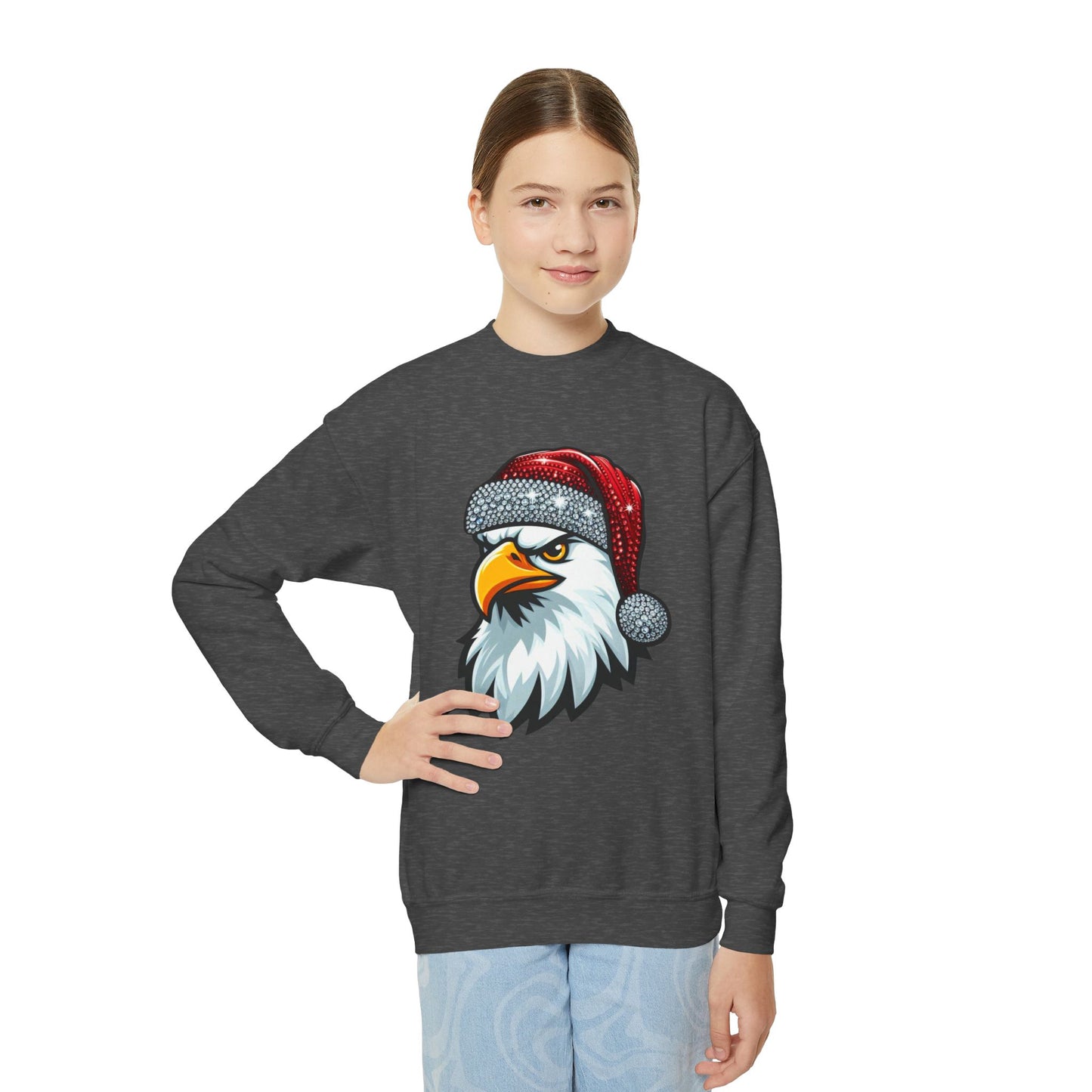 Youth "Santa Eagle" Crewneck Sweatshirt