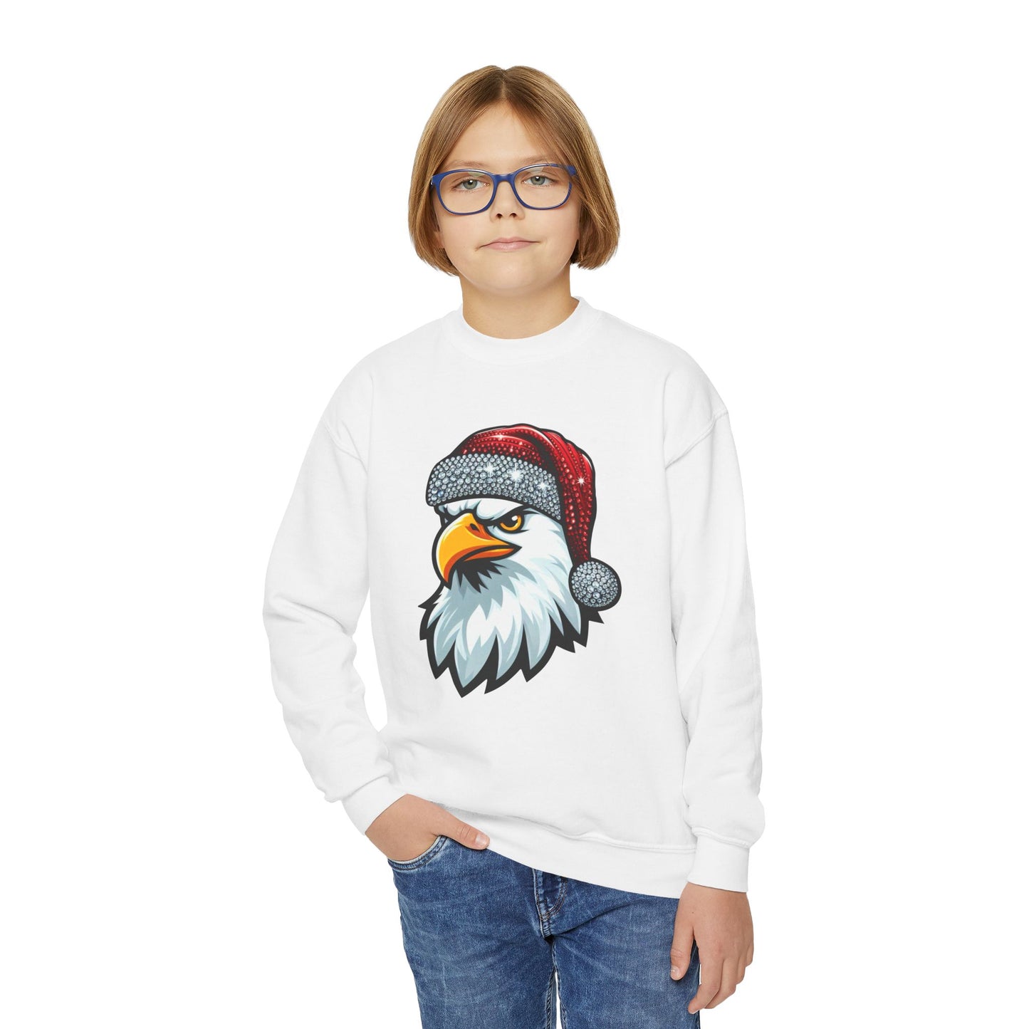 Youth "Santa Eagle" Crewneck Sweatshirt