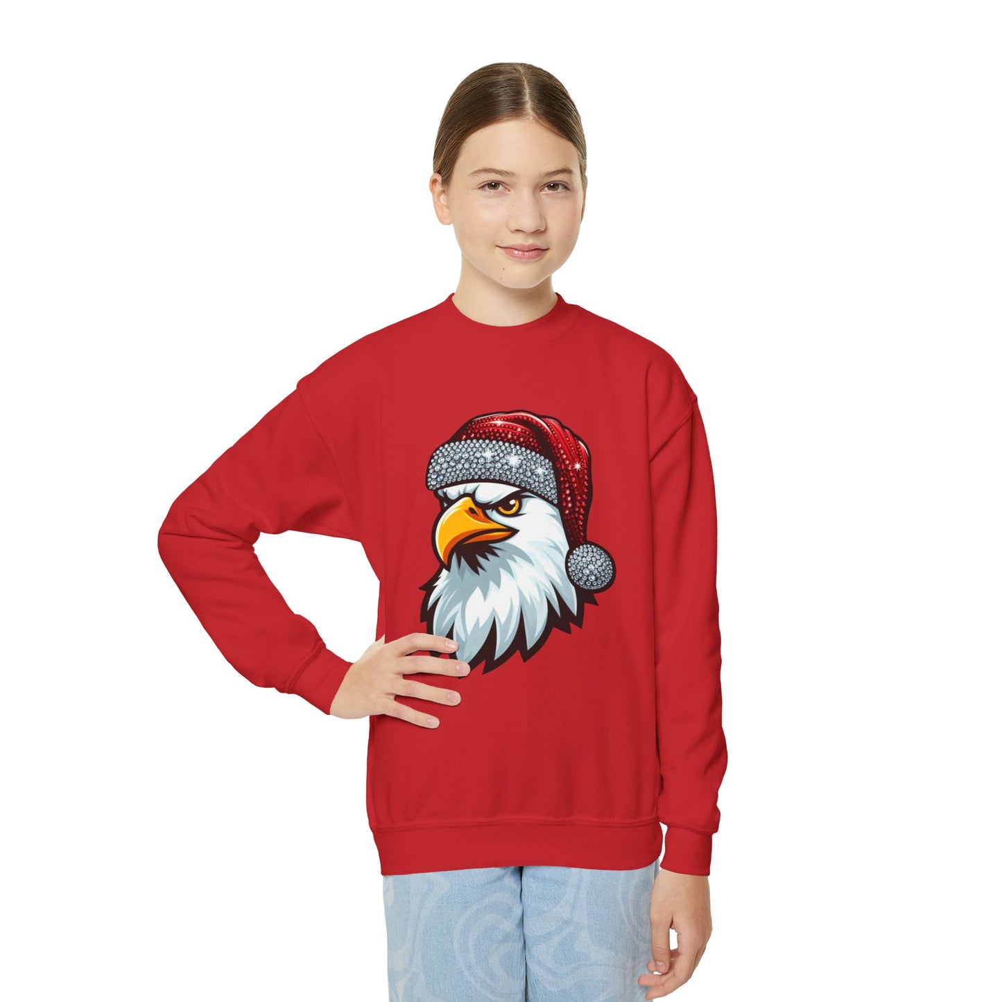 Youth "Santa Eagle" Crewneck Sweatshirt