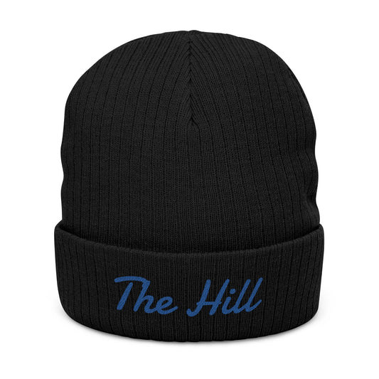 "The Hill" Embroidered Ribbed Beanie