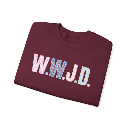 "Pattern Fill WWJD" Crewneck Sweatshirt