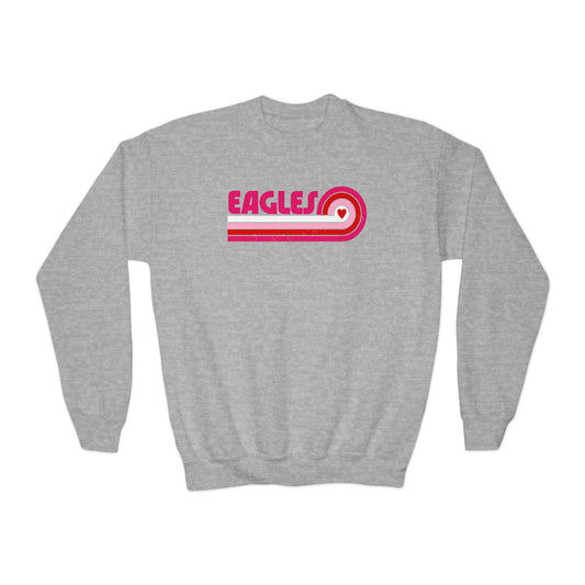 Youth "Pink Eagles Stripes" Crewneck Sweatshirt