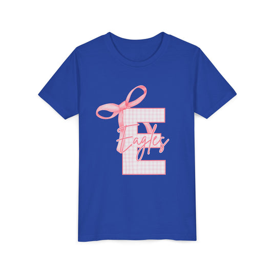 Youth "Pink E Eagles Bow" Tee